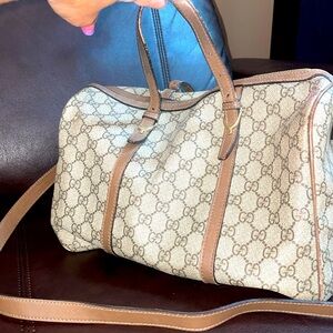 Gucci Brown Patterned Print Crossbody & travel bag